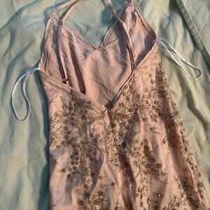 Gorgeous beaded Peach gown